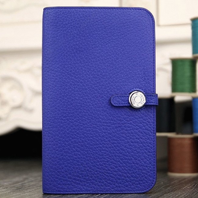 70E5328A-AC62-887E-1ED3-9B9E5285E3CE.jpg Electric blue designer replica Hermes Dogon combine wallet - Image 1