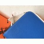 Blue piment leather fake Hermes Dogon duo wallet - Image 4