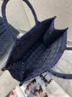 Dior Large Book Tote Bag Knockoff in Blue Cannage Embroidered Velvet - Image 7