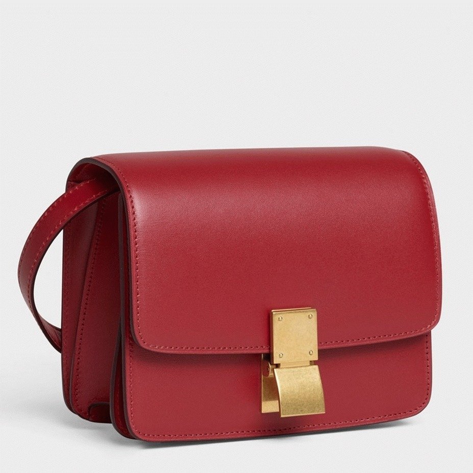71DB71E4-8FE7-72F1-068F-4A427DCF9F24.jpg Top Quality Fake Celine Classic Box Small Bag In Red - Image 1
