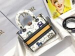 Dior Lady D-Lite Medium Bag Fake in White Pixel Zodiac Embroidery - Image 10