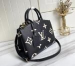 Louis Vuitton Bicolor Monogram Empreinte Leather Petit Palais Handbag In Black And Beige - Image 2