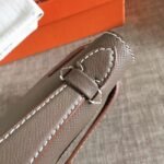Etoupe Epsom Top Replica Hermes Kelly Pochette Mini Handbag - Image 6