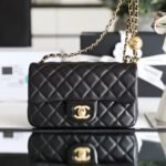 Chanel classic flap mini with golden ball
