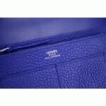 Electric blue designer replica Hermes Dogon combine wallet - Image 4
