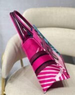 Dior Medium Book Tote Bag Fake in Pink D-Jungle Pop Embroidery - Image 2