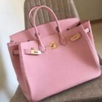 Pink Designer Knockoff Hermes Birkin 35cm Handbag - Image 6