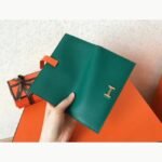 Malachite Orange Knockoff Hermes Bearn Wallet - Image 7