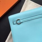 Celeste Swift Leather Fake Hermes Kelly Danse Light Blue Purse - Image 7