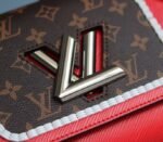 Louis Vuitton Epi Leather Twist MM Canvas Trompe loeil Braid Bag In Red - Image 9