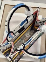 Dior Large Book Tote Bag Faux in White Pixel Zodiac Embroidery - Image 8