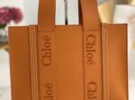 Top Quality Faux Chloe Woody Medium Tote Bag In Brown Calfskin - Image 3