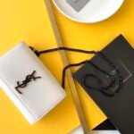 KATE SMALL CHAIN BAG IN GRAIN DE POUDRE EMBOSSED LEATHER