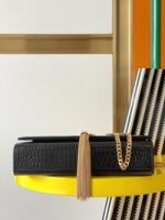 Replica Saint Laurent Kate Medium Tassel Bag Black Crocodile-embossed Leather - Image 4