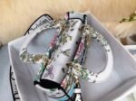 Dior Lady D-Lite Medium Bag Fake in White D-Constellation Embroidery - Image 3