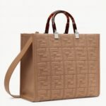 Top Quality Knockoff Fendi Sunshine Medium Tote Bag In Beige FF Fabric