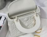 Dior Lady Dior Mini Bag Knockoff in White Calfskin with Diamond Motif - Image 4