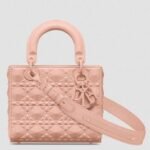 Dior Small Lady Dior My ABCDior Bag Fake in Pink Calfskin with Diamond Motif