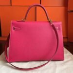 Rose Tyrien Epsom Fake Hermes Kelly 32cm Sellier Bright Tote - Image 2