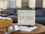 Top Quality Fake Fendi Sunshine Large Tote Bag In White Calfskin - Image 9