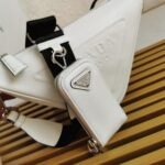 Prada Triangle Shoulder Bag Fake in White - Image 2