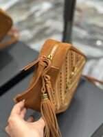 Saint Laurent – Lou suede camera bag – women – Calf Leather – One Size – Brown - Image 8