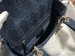 Dior Lady D-Lite Medium Bag Fake in Blue Cannage Embroidered Canvas - Image 8