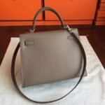 Etoupe Epsom Replica Luxury Hermes Kelly 32cm Sellier Elegant Tote - Image 3