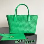 Top Quality Fake Bottega Veneta Cabat Medium Bag In Green Intrecciato Lambskin - Image 10