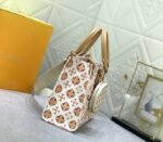 Louis Vuitton LV By The Pool Monogram Tiles Canvas Onthego PM Tote In Coral - Image 4