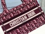 Dior Mini Book Tote Bag Replica in Bordeaux Velvet Oblique Embroidered - Image 4