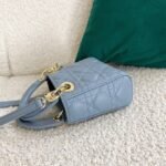 Dior Lady Dior Micro Bag Fake in Blue Cannage Lambskin - Image 8