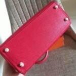 Red Clemence Fake Hermes Kelly Retourne 32cm Vibrant Purse - Image 7