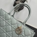 Dior Medium Book Tote Bag Replica with Strap in Grey - Image 3