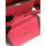 Rose lipstick AAA fake Hermes Clic wallet with strap - Image 3