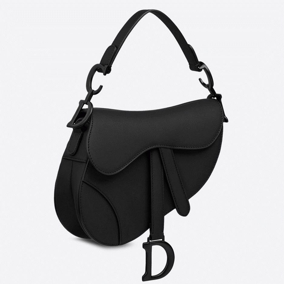 7795DE78-C346-A7BE-CD7E-6892425AF446.jpg Dior Saddle Mini Bag Knockoff in Black Ultramatte Calfskin - Image 1