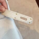 White Clemence Imitation Hermes Kelly Retourne 28cm Chic Tote - Image 4