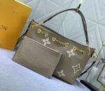 Louis Vuitton Bicolor Monogram Empreinte Bundle Bag In Tourterelle Gray and Cream - Image 2