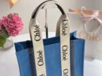 Top Quality Knockoff Chloe Medium Woody Tote Bag in Deadstock Denim - Image 3