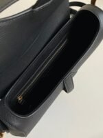 Dior Saddle Bag with Strap Fake in Black Grained Calfskin - Image 4
