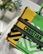 Dior Medium Book Tote Bag Faux in Green D-Jungle Pop Embroidery - Image 5