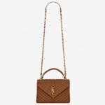 Fake Saint Laurent College Medium Chain Bag Brown