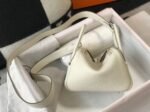 Replica Hermes Lindy Mini handbag in white clemence leather - Image 8