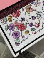 Dior Large Book Tote Bag Replica in White Multicolor Florilegio Embroidery - Image 4