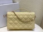 Dior Miss Dior Top Handle Bag Knockoff in Pastel Yellow Cannage Lambskin - Image 10
