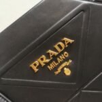 Prada Symbole Large Bag Replica with Topstitching in Black - Image 7