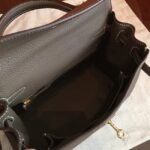 Etoupe Clemence Fake Hermes Kelly 25cm Stylish Handbag - Image 8