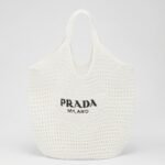 Prada Large Tote Bag Replica in White Woven Raffia