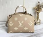 Louis Vuitton Bicolor Monogram Empreinte Leather Petit Palais Handbag In Tourterelle Gray And Cream - Image 4