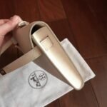 White Epsom Replica Hermes Kelly Cut Clutch Clean Look Bag - Image 6
